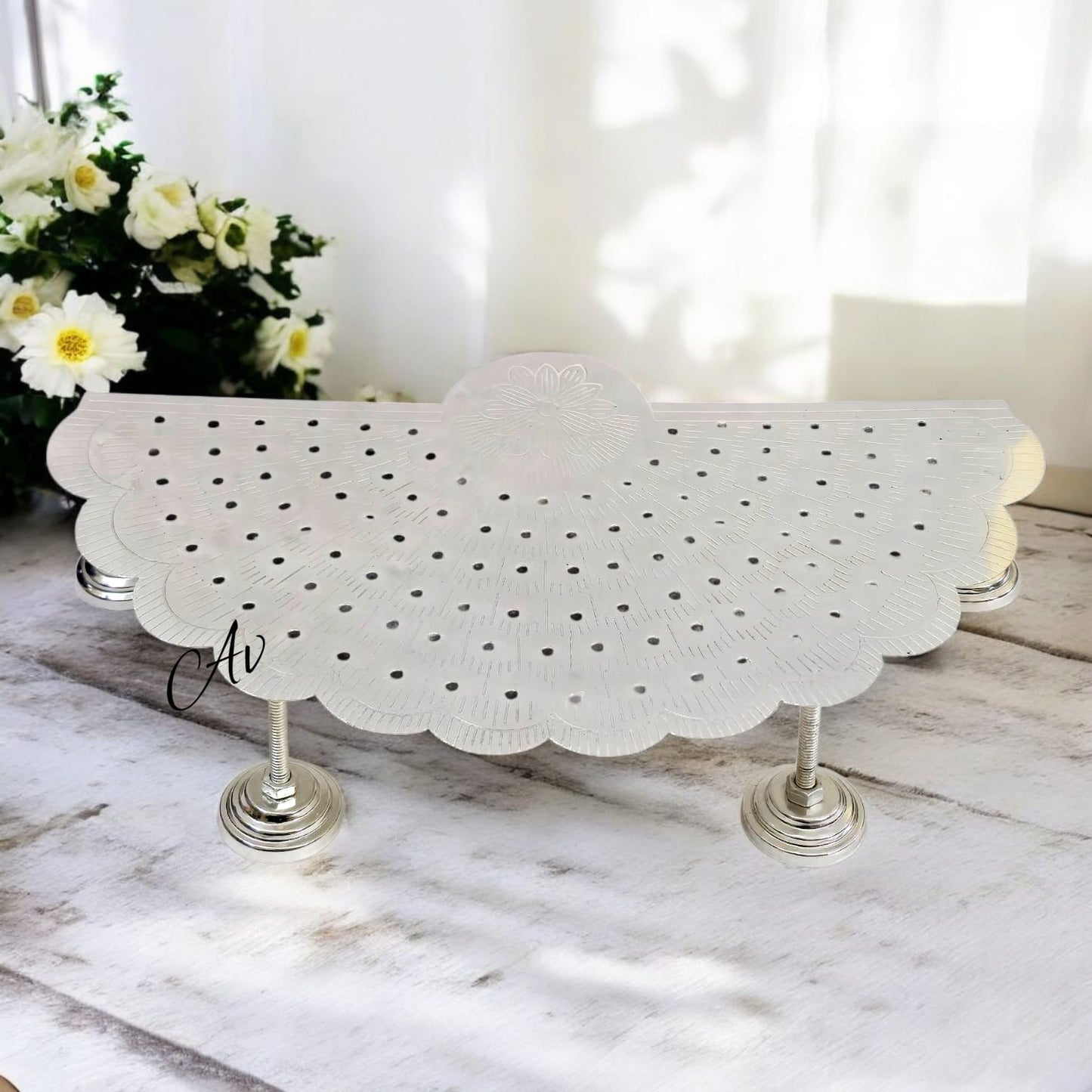 German silver Ashtotaram stand/108 flower stand
