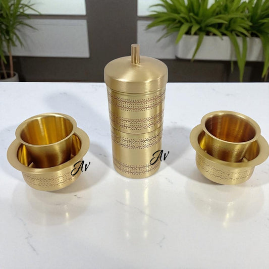 Brass Coffee Filter With 2 Dabara Set