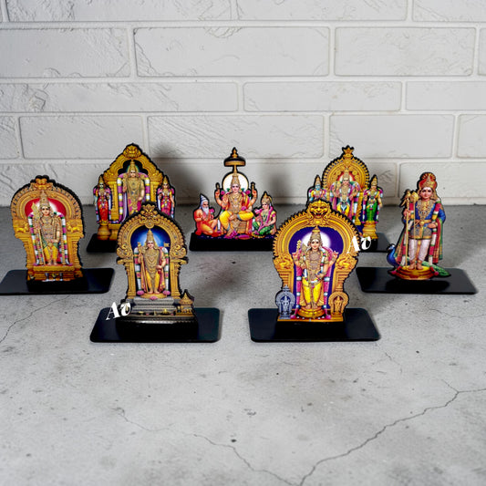 Murugan MDF Stand Set – Set of 7 | 4 Inch | Gloss Laminated Finish