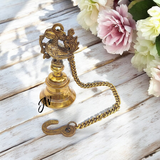 Brass Peacock Bell (Yellow Antique)