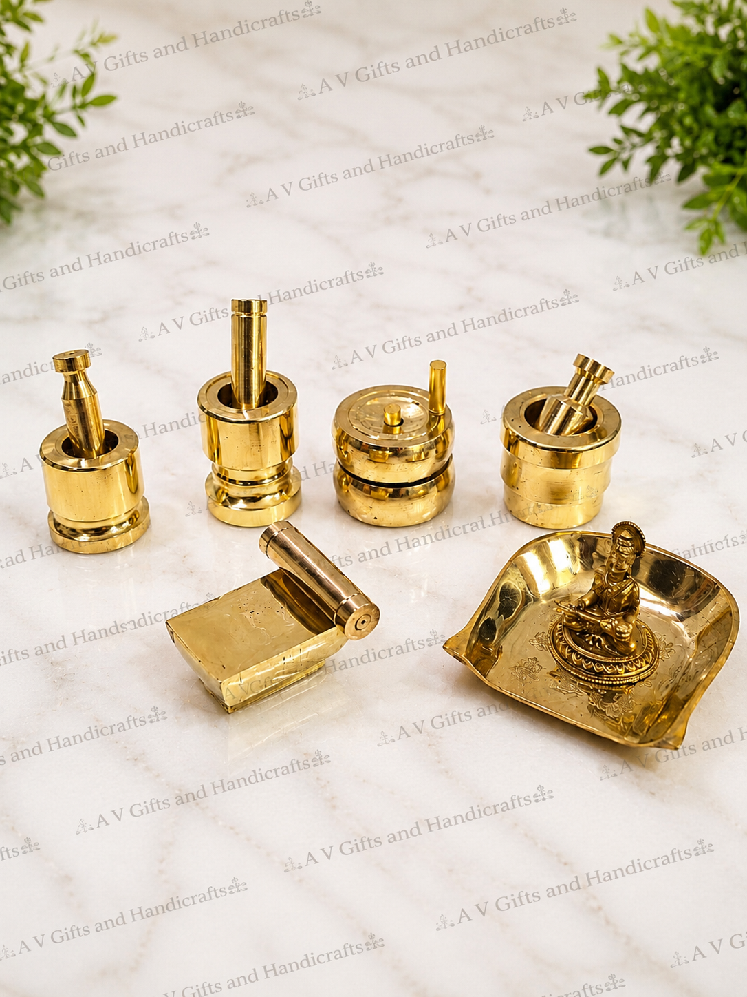 Pure Brass Gowri Set with Annapurna Devi & Ashtalakshmi Muram Combo