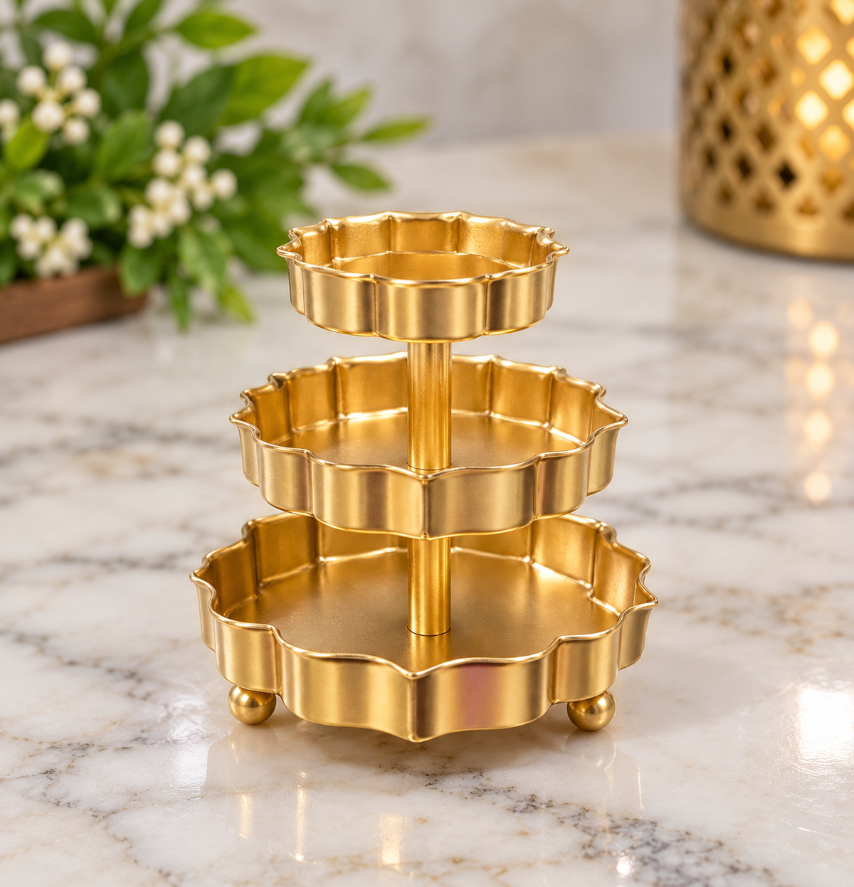 3 Layer Metal Tealight Holder – Set of 4