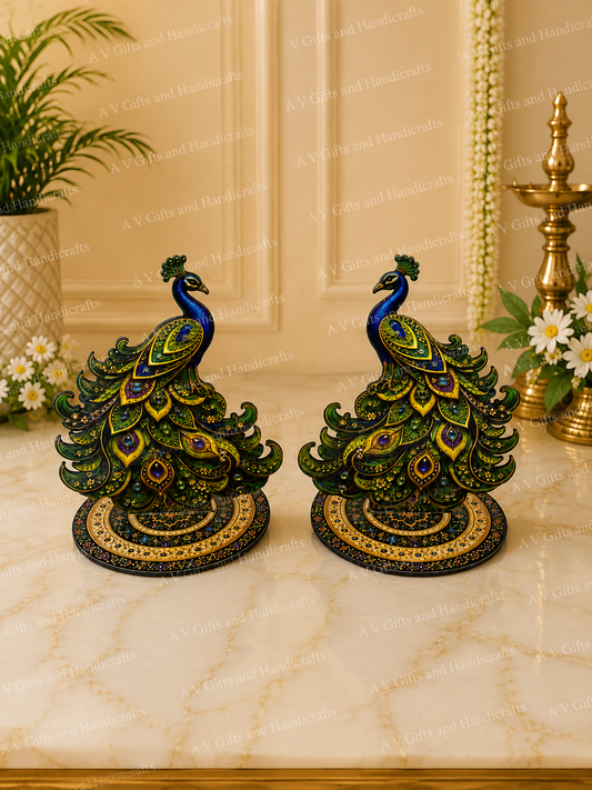 Peacock Stand Pair – Premium MDF Decorative Stand | 6 Inch